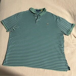 Ralph Lauren Teal and Navy Striped Polo Shirt